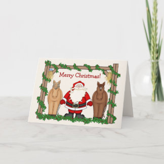 Santa y Caballos Feliz Navidad