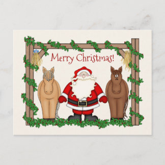 Santa y Caballos Feliz Navidad