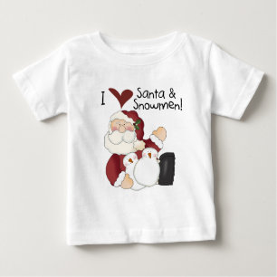 Santa y camisetas y regalos de los muñecos de