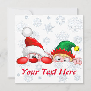 Santa y elfo Personajes divertidos y adorables mir