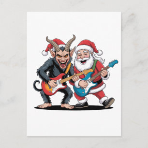 Santa y Krampus Rock de Navidad Malvado 