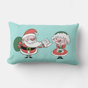 Santa y la señora Claus tiran almohadas