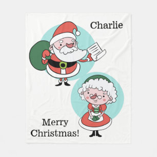 Santa y la Sra. Claus personalizado mantas de puls
