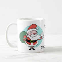 Santa y la Sra. Claus personalizado tazas de texto