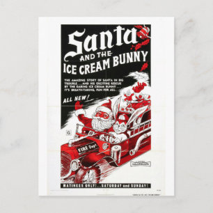 SANTA Y LA TARJETA POSTAL DEL BUNNY DE HELADO