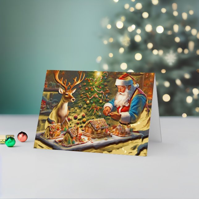 Santa y los renos hacen casa de pan de jengibre (Vacaciones in situ 2)