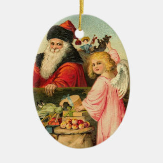 Santa y ornamento del navidad del ángel
