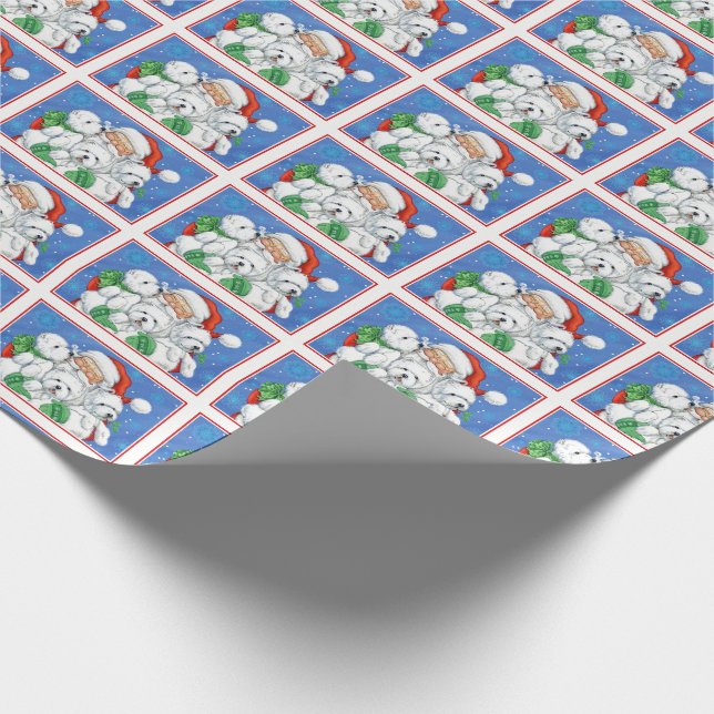 Santa y papel de embalaje de Westies (Esquina)