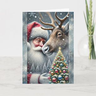 Santa Y Reno, Bosque De Nieve, Árbol De Navidad 7