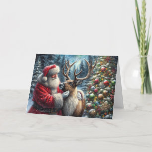 Santa y Reno, Bosque Nevado, Árbol de Navidad 2