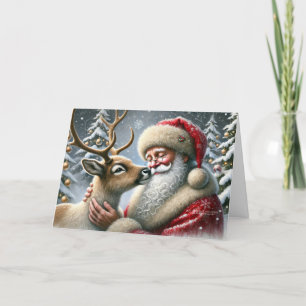 Santa y Reno, Bosque Nevado, Árbol de Navidad 3