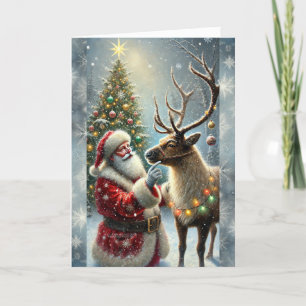 Santa y Reno, Bosque Nevado, Árbol de Navidad 8