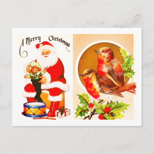 Santa y roba la postal Feliz Navidad (Anverso)
