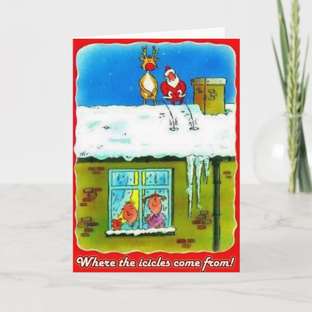 Santa y Rudolf hace pis en tarjeta de felicitación (Anverso)