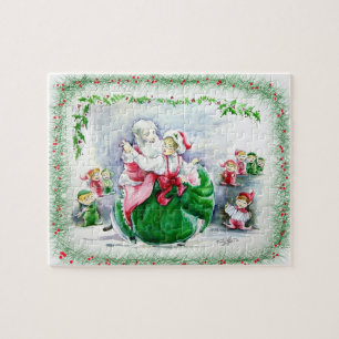 Santa y señora que bailan el vals Claus Puzzle