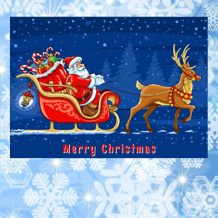 Santa y Sleigh Añadir una tarjeta de Navidades con