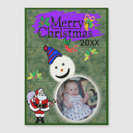 Santa y Snowman tu tarjeta de Navidades magnéticos