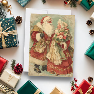 Santa y Sra Claus de Navidad vintage