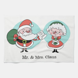 Santa y Sra. Claus nombre de la toalla de cocina