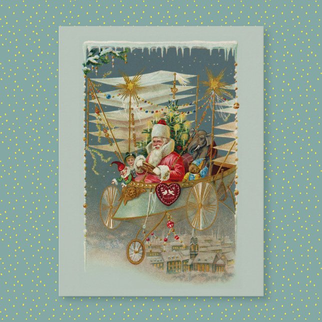 Santa y su asombrosa postal de máquina voladora (Subido por el creador)