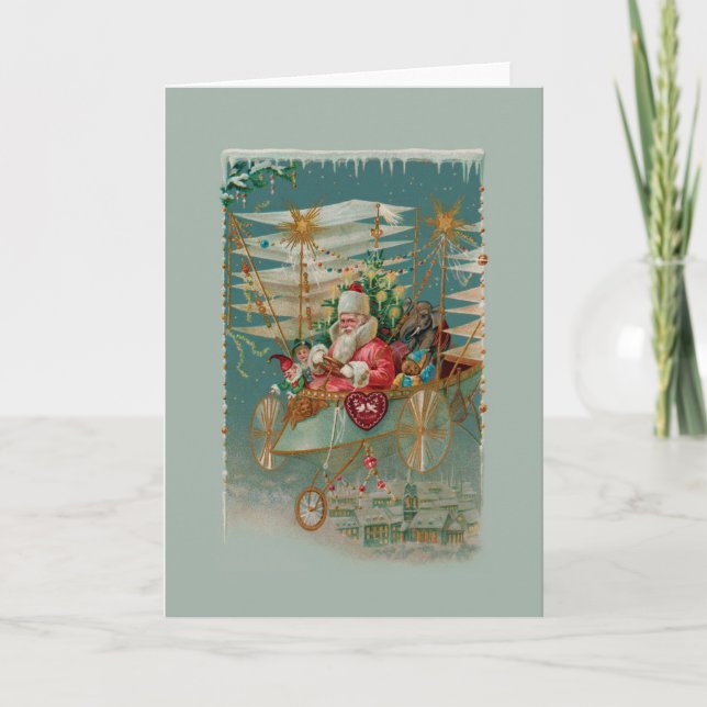 Santa y su asombrosa tarjeta de saludo de la máqui (Anverso)