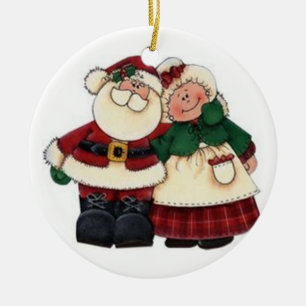 SANTA Y SU SRA. Adornos de Navidad