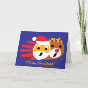Santa y tarjeta del reno del navidad