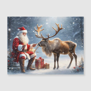 Santa y un arte reno