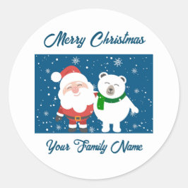 Santa y un Pegatina de oso polar