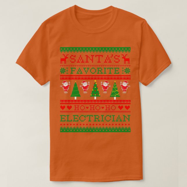 Santas Favorite Electrician Ugly Christmas Sweater (Diseño del anverso)