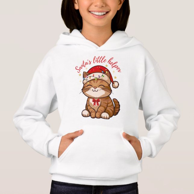 Santa's Little Helper Cat Christmas Sweatshirt (Anverso)