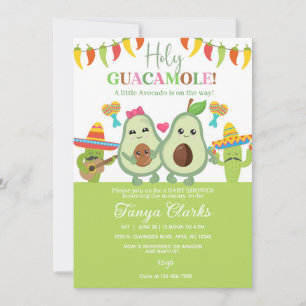 Santo guacamole aguacate invitación de baby shower
