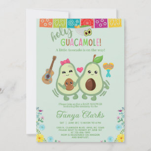 Santo guacamole aguacate invitación de baby shower