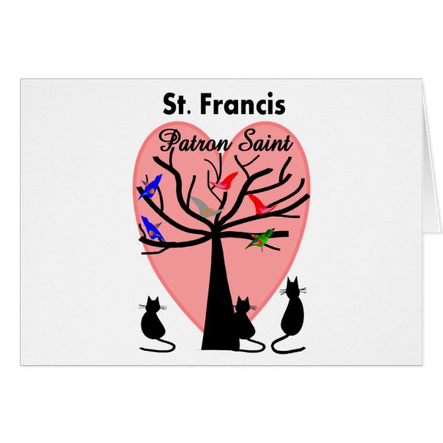Santo patrón de St Francis--Árbol y animales (Anverso (Horizontal))