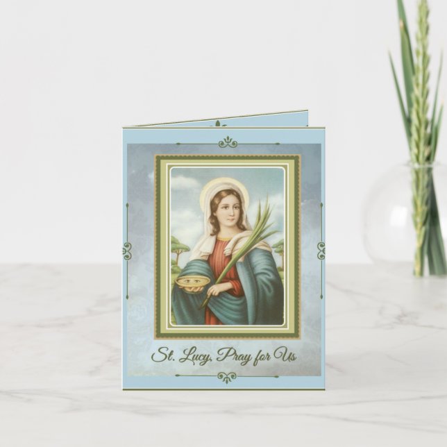 Santo patrón del St. Lucy|Lucia de la tarjeta de (Anverso)