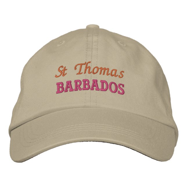 Santo Tomás, gorro de béisbol bordado en Barbados (Anverso)