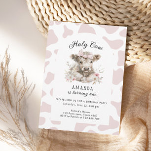 Santo Vaca Soy Chica de Vaca Primer Día Invitación