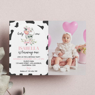 Santo Vaca Soy un Chica Invitación de cumpleaños