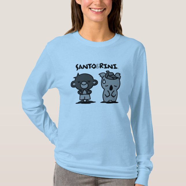 Santo y camiseta larga de la manga de las mujeres (Anverso)
