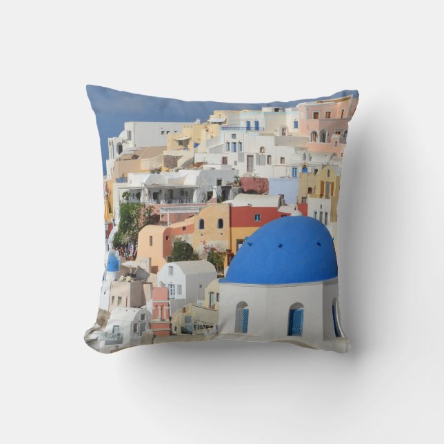 Santorini, almohada de la foto de Oia (Anverso)