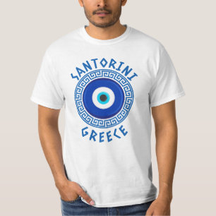 Santorini, Grecia - Camiseta De Ojos Malvados Grie