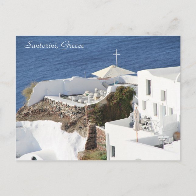 Santorini, Grecia, fotografía, postal (Anverso)