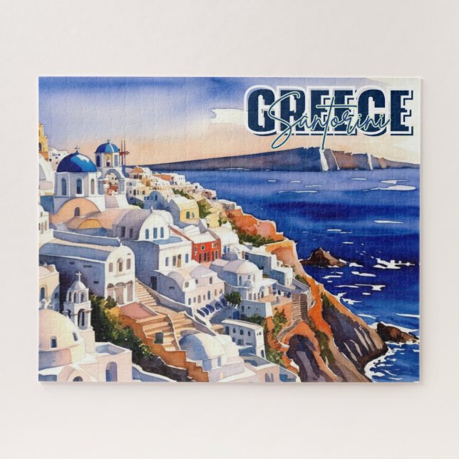 Santorini Grecia Keepsake Water Puzzle (Horizontal)