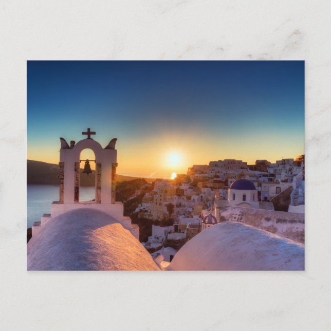 Santorini - Oia Cíclica al atardecer postal (Anverso)