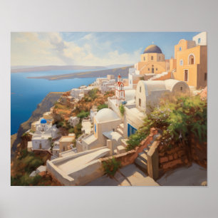 Santorini Oia Greece Poster de impresión de arte d