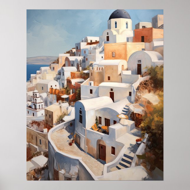 Santorini Oia Greece Poster de impresión de arte d (Frente)