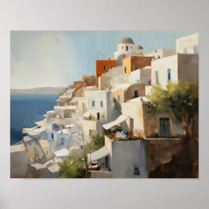 Santorini Oia Greece Poster de impresión de arte d