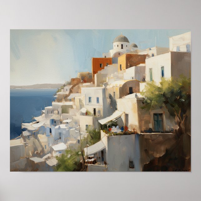 Santorini Oia Greece Poster de impresión de arte d (Frente)