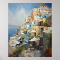 Santorini Oia Greece Poster de impresión de arte d