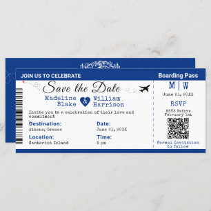 Santorini Skies Boarding Pass Style Guardar La Fec